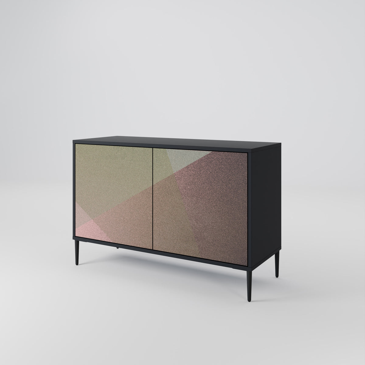 BEIGE GEOMETRY Skänk med två dörrar