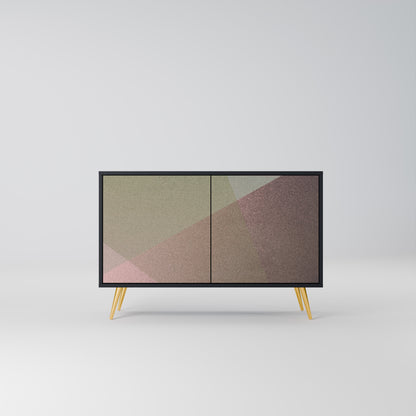 BEIGE GEOMETRY 2-Door Sideboard in Black Finish