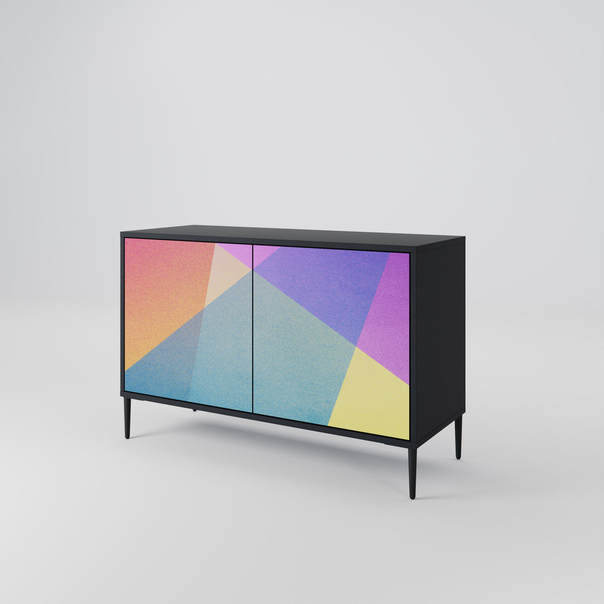 BRIGHT GEOMETRY Skänk med två dörrar
