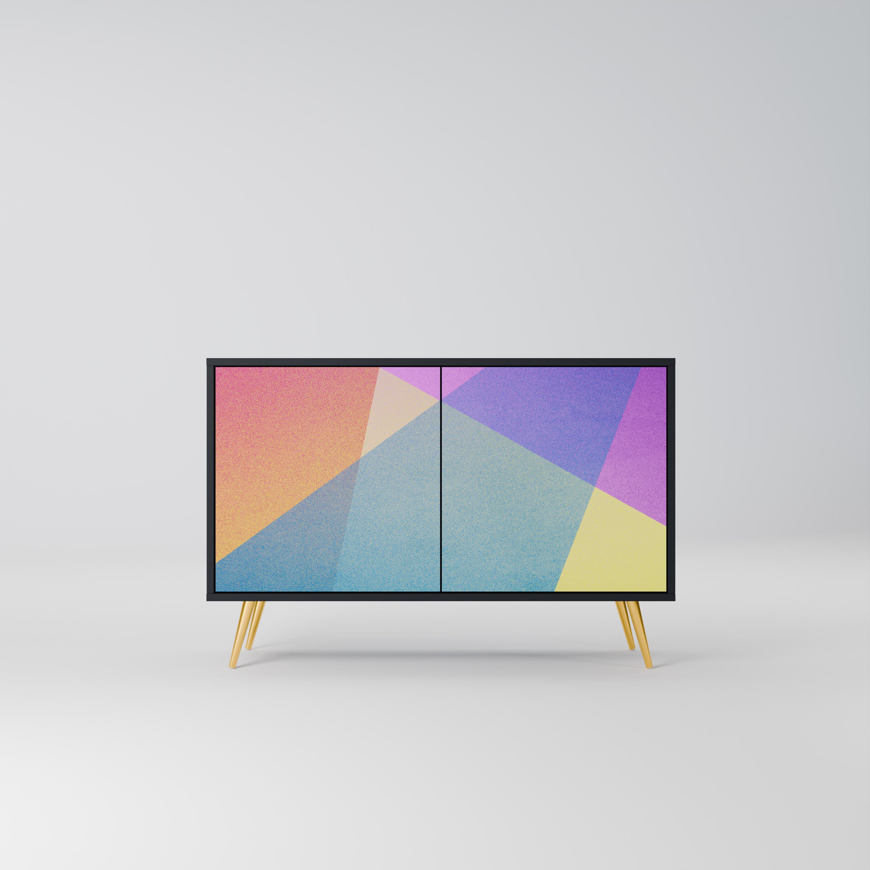 LJUS GEOMETRY 2-dörrars skänk i svart finish