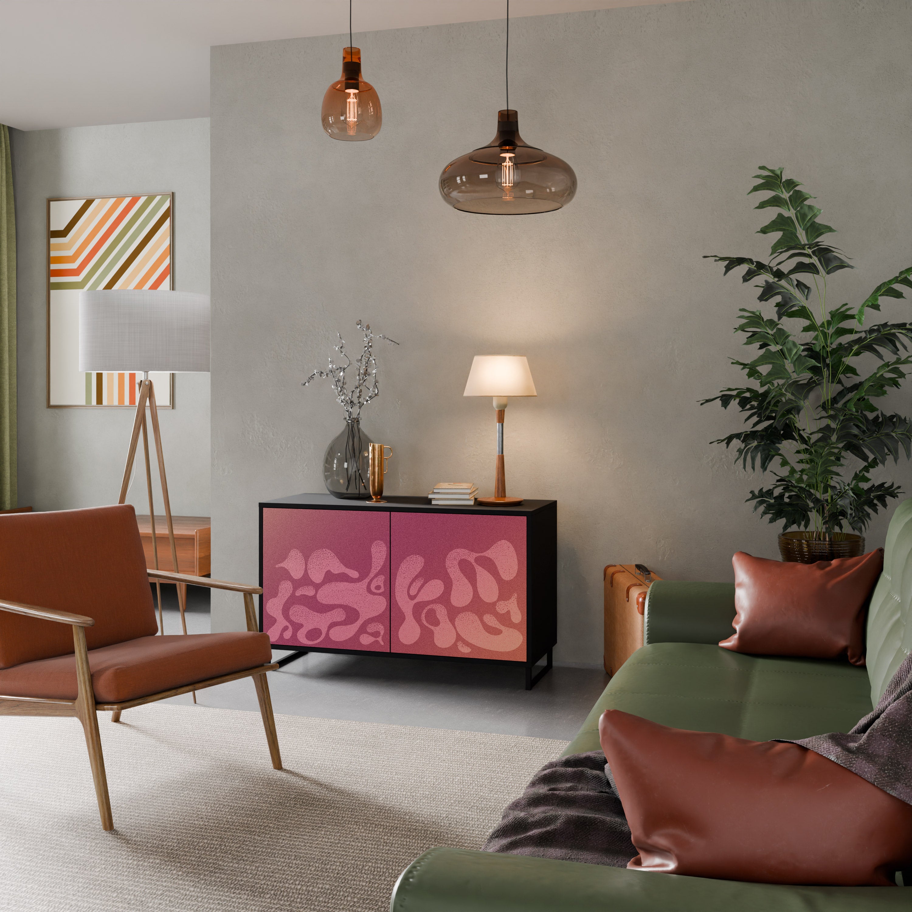 IRREGULAR ROSA 2-dörrars skänk i svart finish