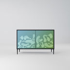 IRREGULAR BLUE Skänk med två dörrar