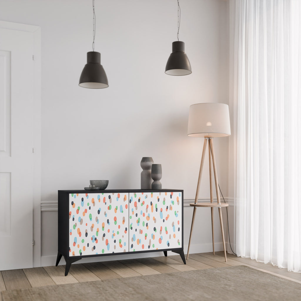 ENERGETIC SPOTS 2-dörrars skänk i svart finish