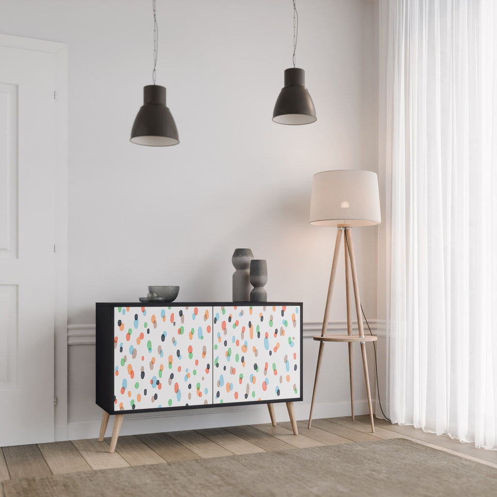 ENERGETIC SPOTS 2-dörrars skänk i svart finish