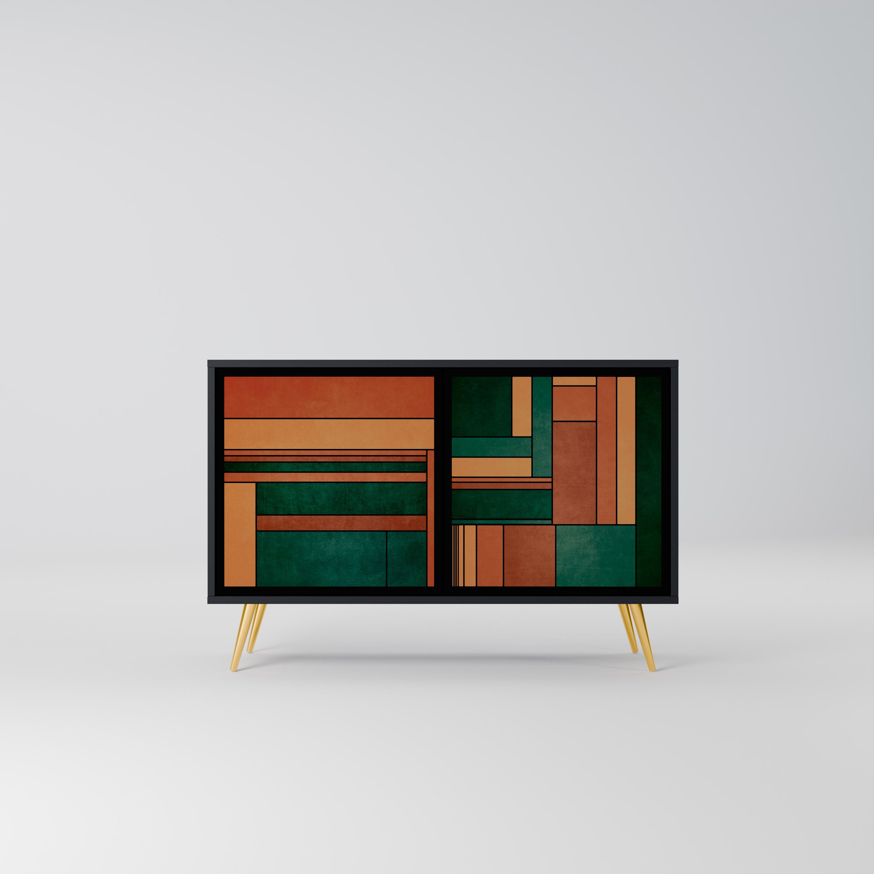 EARTHY FIGURES 2-dörrars skänk i svart finish