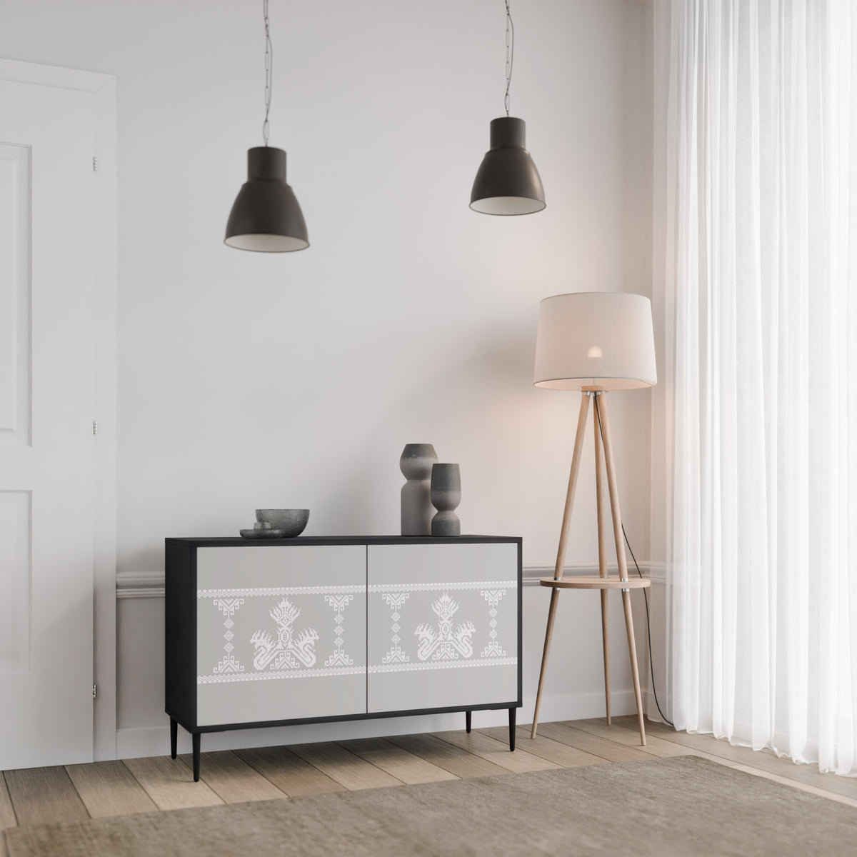THAI GRAY Skänk med två dörrar