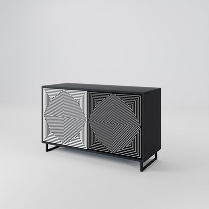 POLYGON ILLUSION 2-dörrars skänk i svart finish