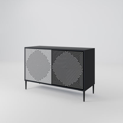 POLYGON ILLUSION 2-dörrars skänk i svart finish