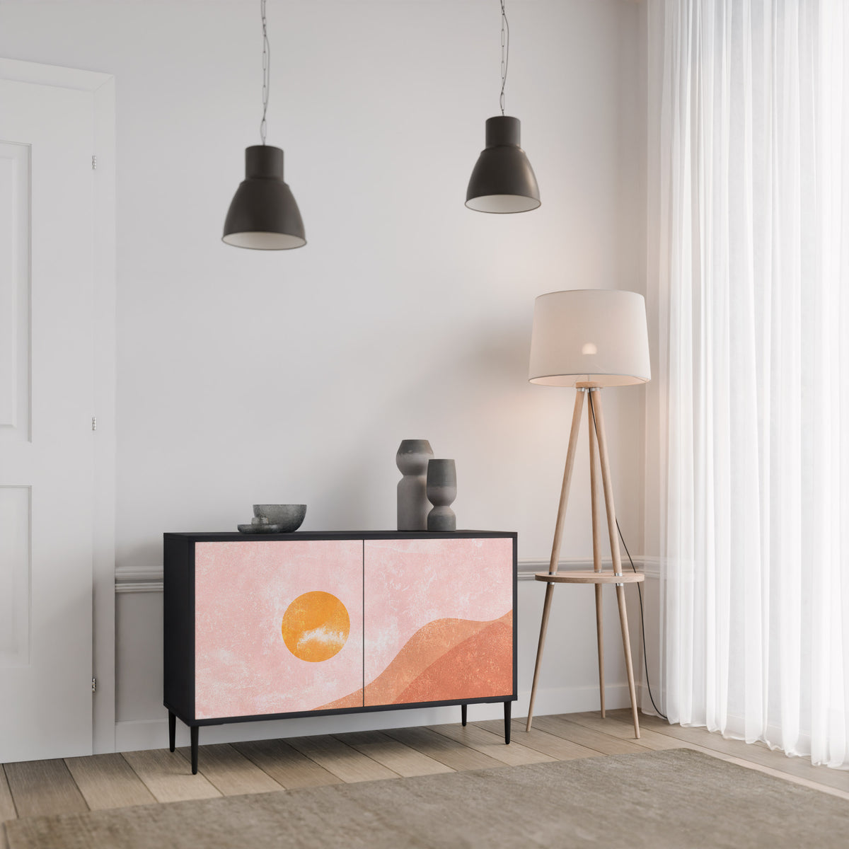 LUMINOUS SUNLIGHT Skänk med två dörrar