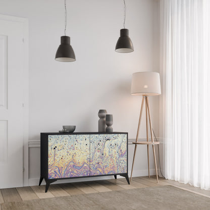 MOSAIC OF COLOURS 2-dörrars skänk i svart finish