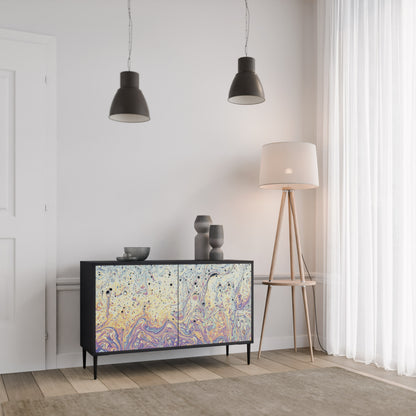 MOSAIC OF COLOURS 2-dörrars skänk i svart finish