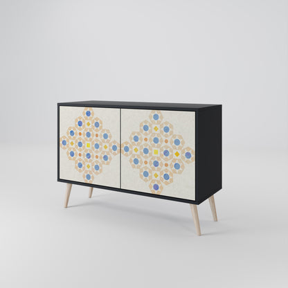 MÖNSTERD PRISM 2-dörrars skänk i svart finish