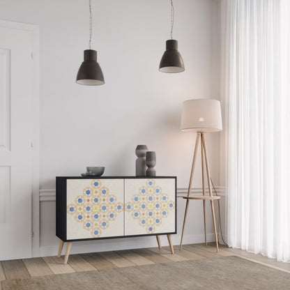 MÖNSTERD PRISM 2-dörrars skänk i svart finish