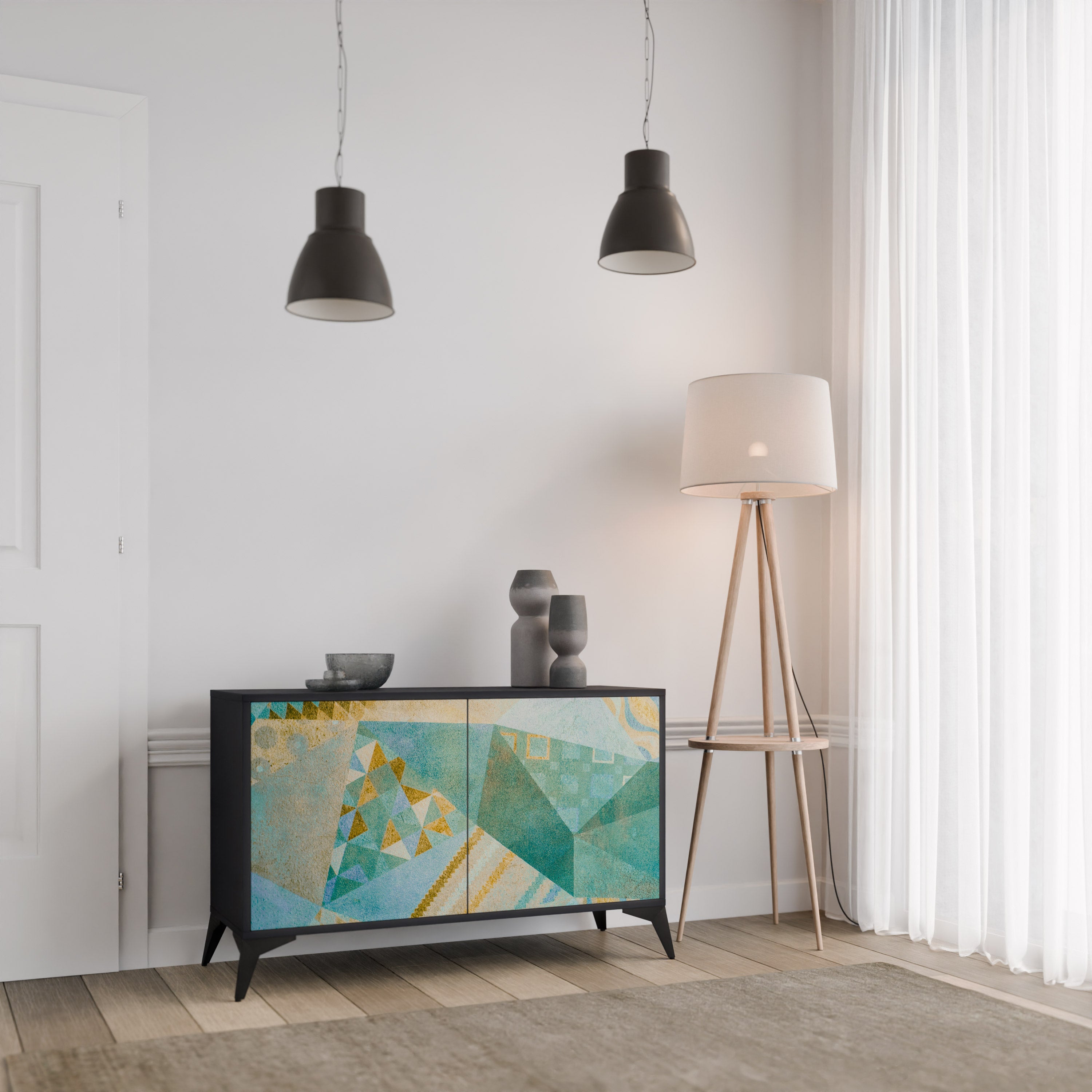 SPECTRUM SPLENDOR 2-dörrars skänk i svart finish