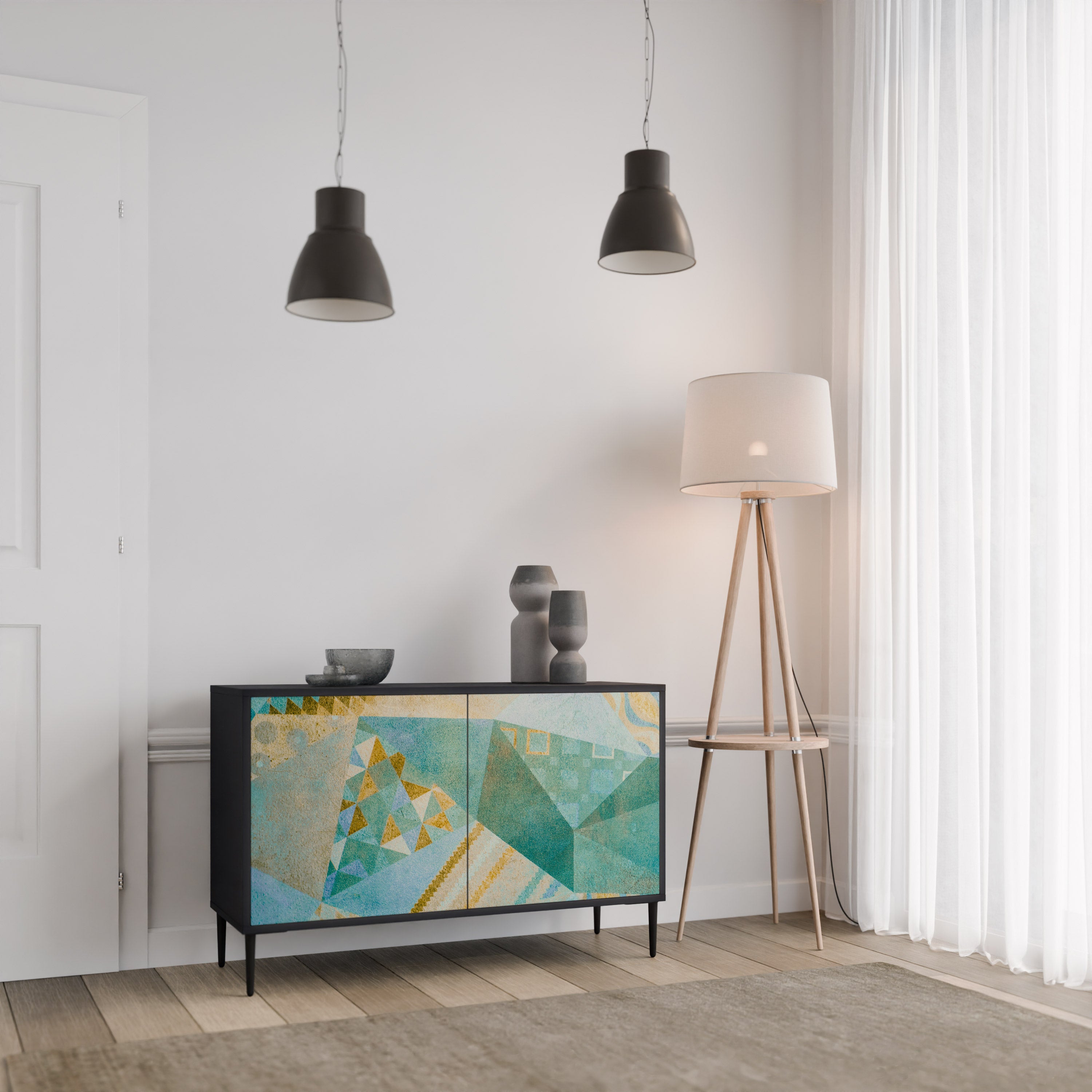 SPECTRUM SPLENDOR 2-dörrars skänk i svart finish