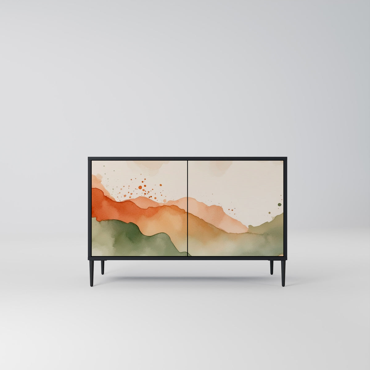 WATERCOLOUR PEAKS Skänk med två dörrar