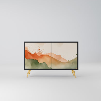 WATERCOLOR PEAKS 2-dörrars skänk i svart finish