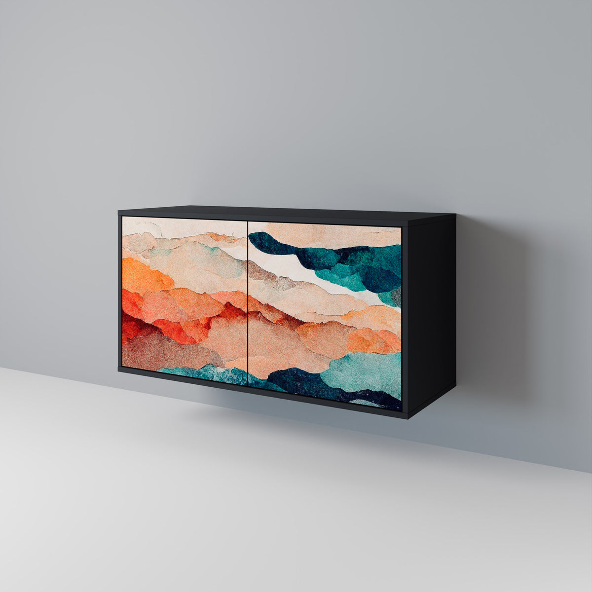 ABSTRACT LANDSCAPE Skänk med två dörrar
