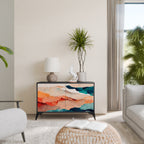 ABSTRAKT LANDSKAP 2-dörrars skänk i svart finish