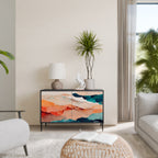 ABSTRAKT LANDSKAP 2-dörrars skänk i svart finish