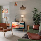 ABSTRAKT LANDSKAP 2-dörrars skänk i svart finish