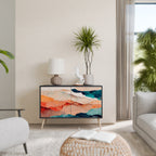 ABSTRAKT LANDSKAP 2-dörrars skänk i svart finish