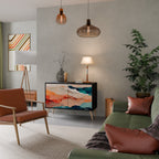 ABSTRAKT LANDSKAP 2-dörrars skänk i svart finish