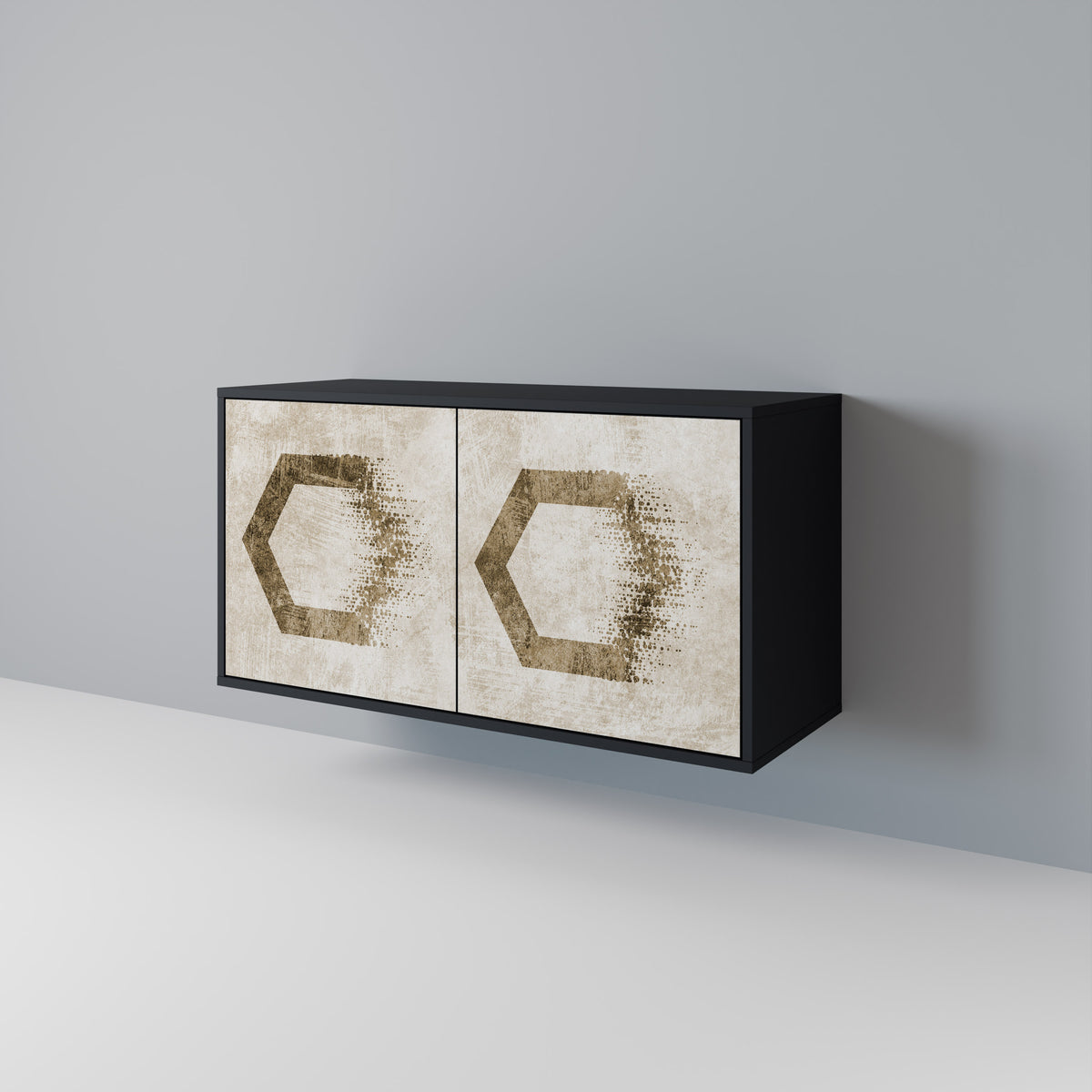 HEXAGONAL SHAPES Skänk med två dörrar