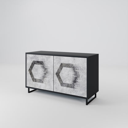 HEXAGONAL FIGURES 2-dörrars skänk i svart finish