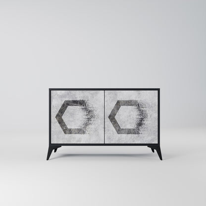 HEXAGONAL FIGURES 2-dörrars skänk i svart finish