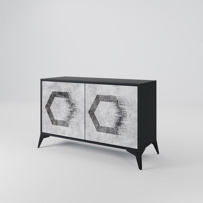 HEXAGONAL FIGURES 2-dörrars skänk i svart finish