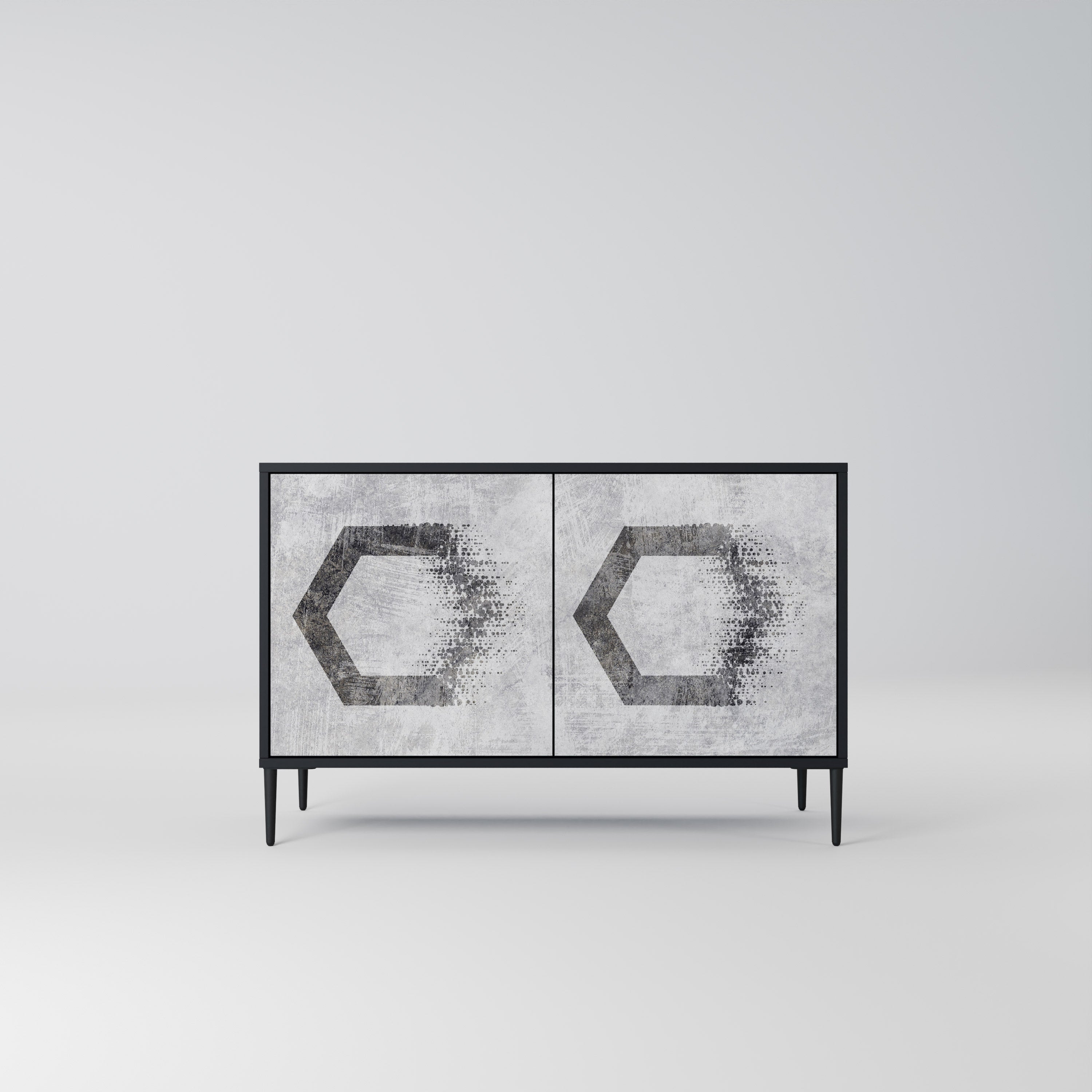 HEXAGONAL FIGURES 2-dörrars skänk i svart finish