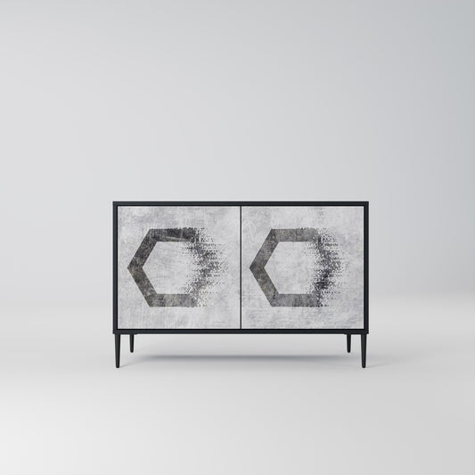 HEXAGONAL FIGURES 2-dörrars skänk i svart finish