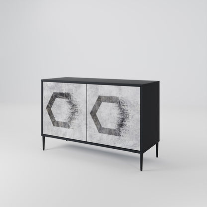 HEXAGONAL FIGURES 2-dörrars skänk i svart finish