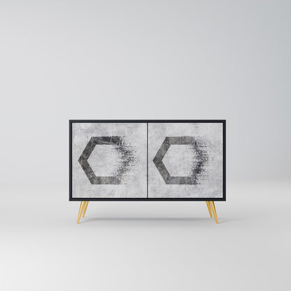 HEXAGONAL FIGURES 2-dörrars skänk i svart finish