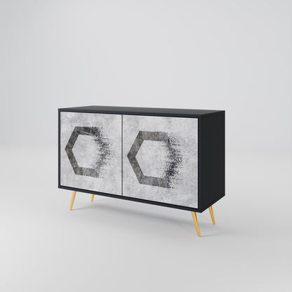 HEXAGONAL FIGURES 2-dörrars skänk i svart finish