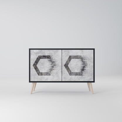 HEXAGONAL FIGURES 2-dörrars skänk i svart finish
