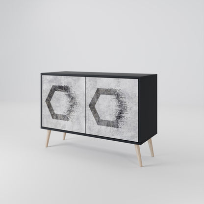 HEXAGONAL FIGURES 2-dörrars skänk i svart finish