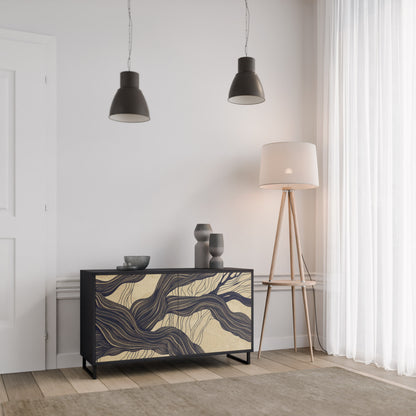 UNIFIED FRAGMENTS 2-dörrars skänk i svart finish