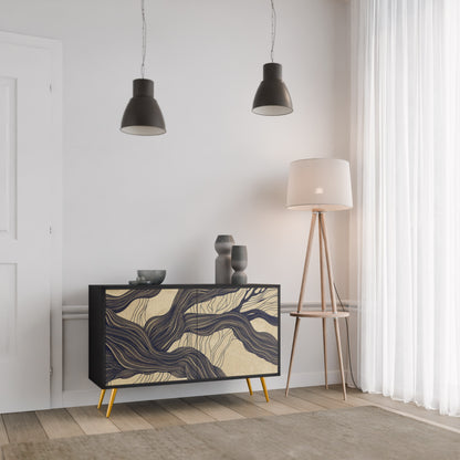 UNIFIED FRAGMENTS 2-dörrars skänk i svart finish