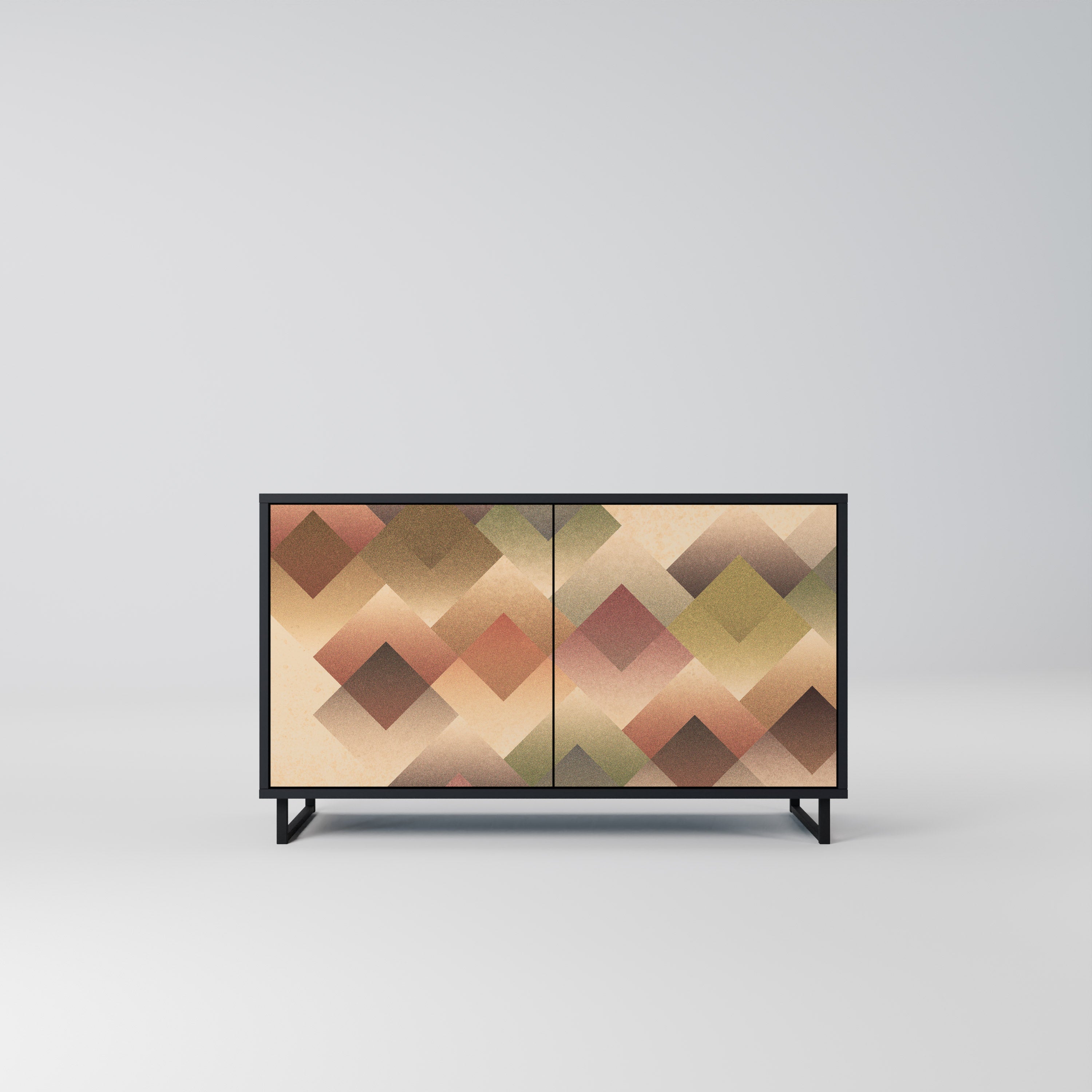 GEOMETRIC FUSION 2-dörrars skänk i svart finish