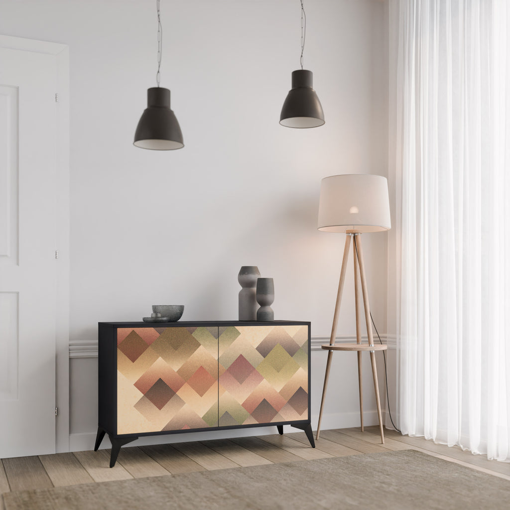 GEOMETRIC FUSION 2-dörrars skänk i svart finish