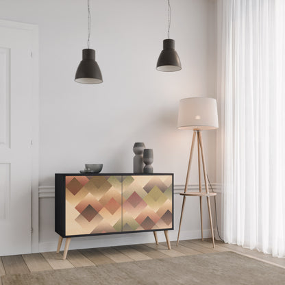 GEOMETRIC FUSION 2-dörrars skänk i svart finish