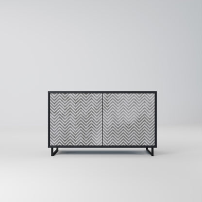 BETONG ZIG ZAG 2-dörrars skänk i svart finish