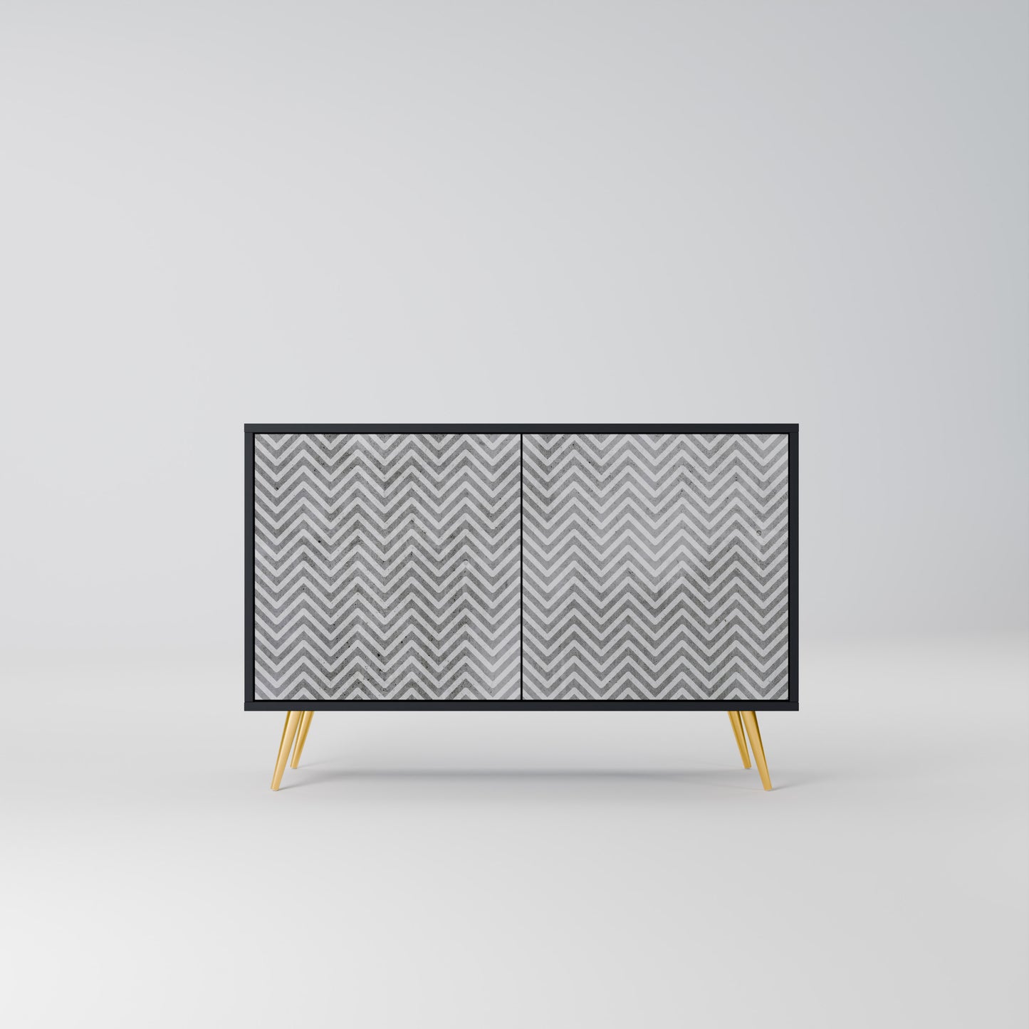 BETONG ZIG ZAG 2-dörrars skänk i svart finish