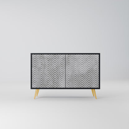 BETONG ZIG ZAG 2-dörrars skänk i svart finish