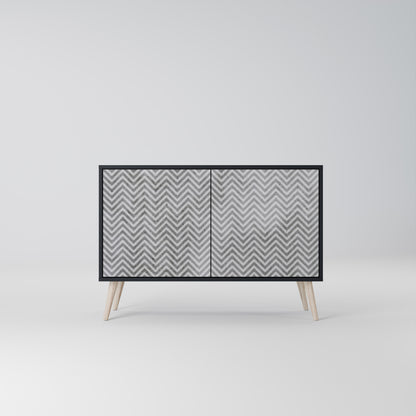 BETONG ZIG ZAG 2-dörrars skänk i svart finish