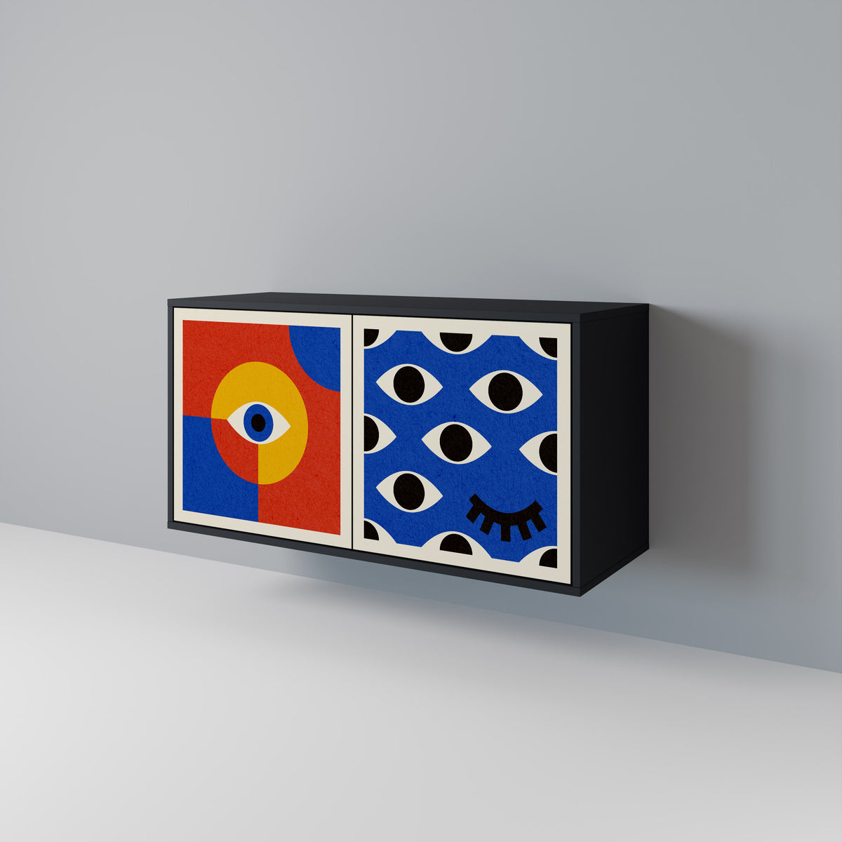 GEOMETRIC EYES Skänk med två dörrar
