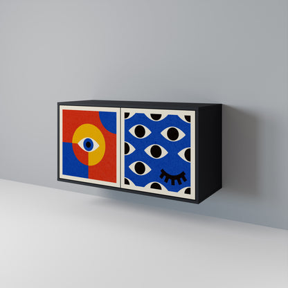 GEOMETRIC EYES Skänk med två dörrar
