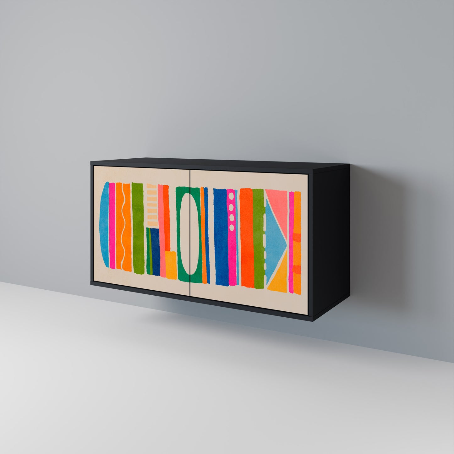 GEOMETRIC SHINE Skänk med två dörrar